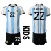Günstige Argentinien Lautaro Martinez #22 Babykleidung Heim Fussballtrikot Kinder WM 2022 Kurzarm (+ kurze hosen)